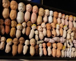 German Doll Parts from demolished WWII era Germany Doll Factory