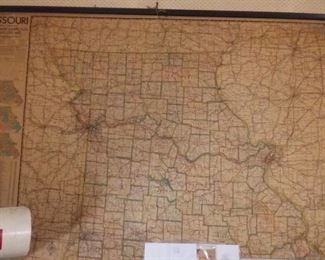 Vintage large school wall Missouri MO Map