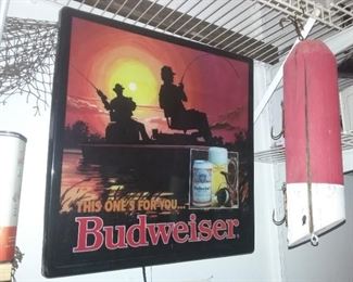 Lighted Budweiser Fishing Sign
