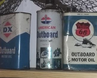 Vintage Outboard Motor Oil Cans-DX, American, Phillips 66