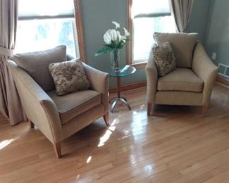 Two Ethan Allen side / club chairs