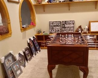 Lots of Giants football memorabilia. Foosball MAY(?) be offered at sale