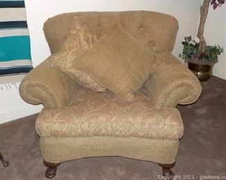 Alexvale Oversize Rolled Armchair with Tufted Back and 2 Pillows
