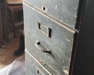 Wooden military filing cabinet