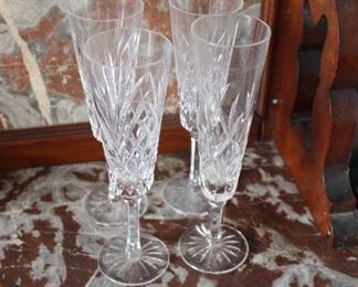4 Tiffany Crystal Champaign Flutes