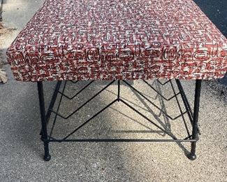 Mid Century Modern foot stool with rack.
