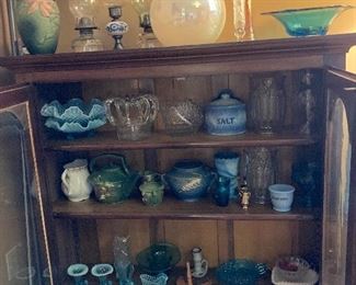 Inside of antique cabinet