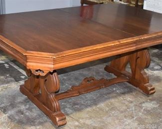 Antique Walnut Old Charm Dining Room Table
