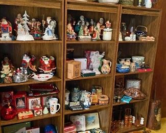 Bookshelves and Christmas Decorations