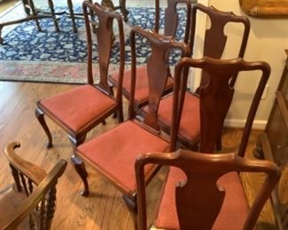Set of six dining chairs