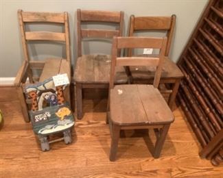 Children’s wooden chairs