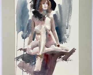  Jon Arfstrom Watercolor Nude Woman 1976