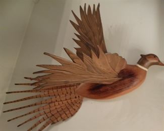 3 D Wood Carved Pheasant
