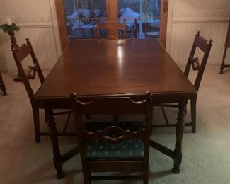Dining Set - Table, Chairs (6), Buffet, China Cabinet, Sideboard, Padded table covering.