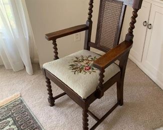 Chair with needlepoint seat