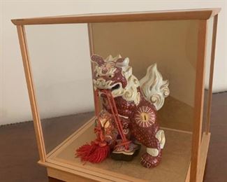 Japanese Ceramic Dog and Case