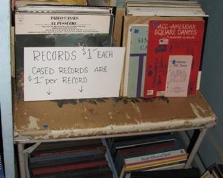 records of all kinds, a few rock, religious, jazz, symphonies and more, there are 45's 33 1/3 and 78's