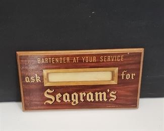 Vintage Seagram's Sign 