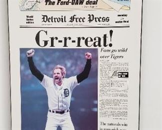 Detroit Free Press 1984 World Series Front Page Replica