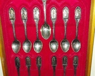 Franklin Mint STERLING "APOSTLES" Spoon Set, Nice, 451 Grams Total Weight