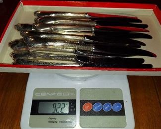 Sterling Handled Wallace Knives, 922 Grams Total Weight incl. Stainless Blades