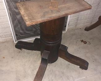 Antique table pedestal. It is Solid Maple included round table top with leaf