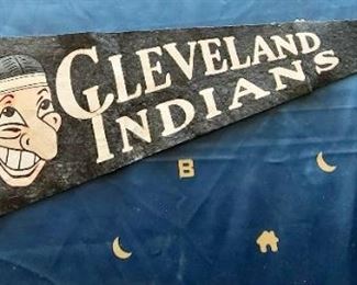 1 of 2  Early 1950's Cleveland Indians (with old mascot figure) Pendant with Roster and Manager