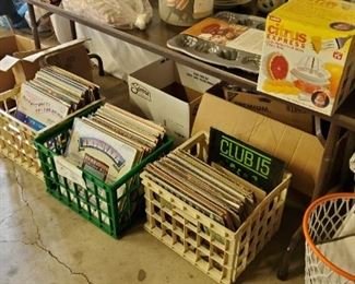 Crates of  Record Albums