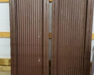 2 Tin and Wood Display Panels 