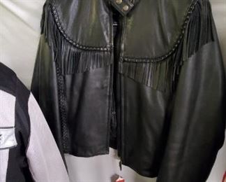 Leather motorcycle jacket