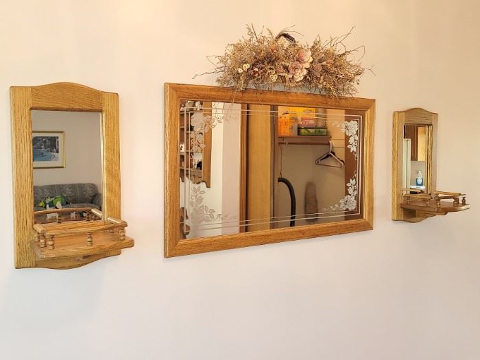 Mirror and sconces $25