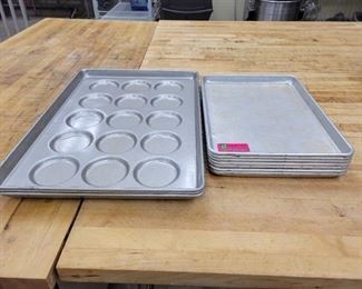(3) Bun Pans, (7) Small Sheet Pans