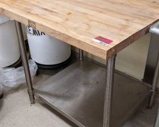 Boos Butcher Block Table With Stainless Undershelf 36x36x36