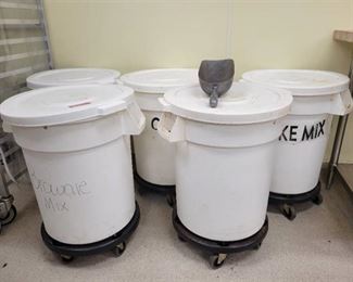 (5) Carlisle Ingredient Bins On Casters