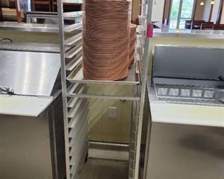 Full Size Sheet Pan Rack With Plates