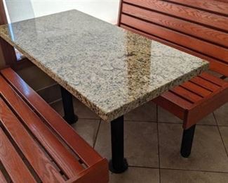 Granite Top Table With Double Base 48x24