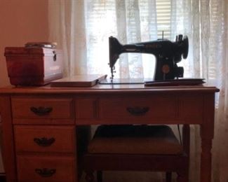 Antique Singer Sewing Machine with all attachments