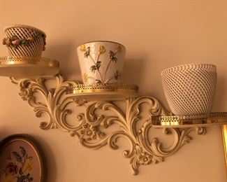Wall shelf and Porcelain Pots