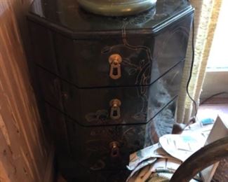 Asian side table with drawers
