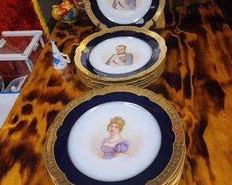 19th Century Sevres Napoleon and Marie Louise Plates (12)  (Two with small dings)