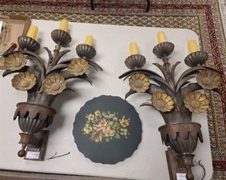 Pair of Art Deco Metal Wall Sconces