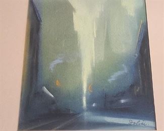 Original Pastel by Leon Louis Dolice "Impression of New York" 