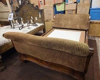 Upholstered sleigh bed, full size
