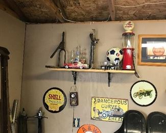 Vintage and reproduction signs of all types. Neat auto related collectibles and antiques!