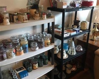 Candles and oils for the masses! Large selection of glass covers and shades! Some really nice wall art , carved wood eagle and a state of Michigan out of laser cut steel!