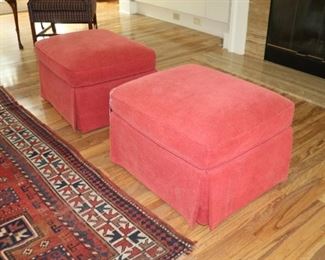(2) upholstered ottomans 25w x 30d x 18h