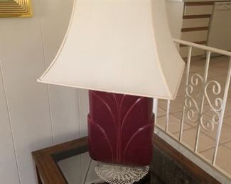 Raspberry Art Deco Mid Century Lamp