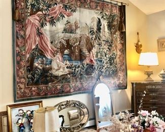 Needlepoint wall tapestry or rug about 8' by 10'