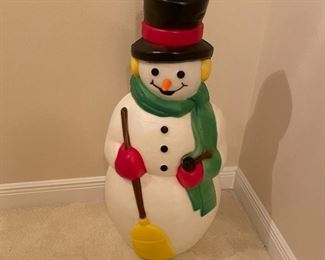$90 -This empire snowman has a 3D carrot nose.  So if you want to play a prank on any wild bunnies around your house and make them think they've found a feast and can finally feed their 30 children - well shame on you, but also how cute would a little rabbit trying to bite this poor snowman's nose off be?
