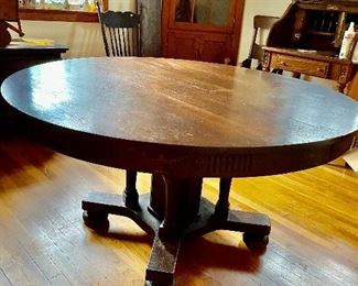 Antique oak dining table…has one leaf